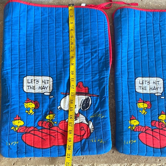Vintage 1965 Snoopy Blue & Red Sleeping Bag Set of 2 for plush Snoopy or Dolls - Picture 9 of 12